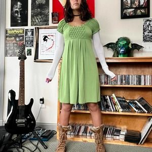 Fairycore milkmaid babydoll dress